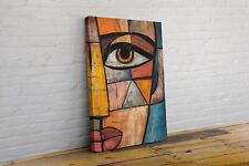 Colourful Face Picasso Style Modern Geometric Canvas Wall Art Picture Print