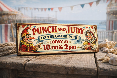 Punch judy sign vintage - punch, &