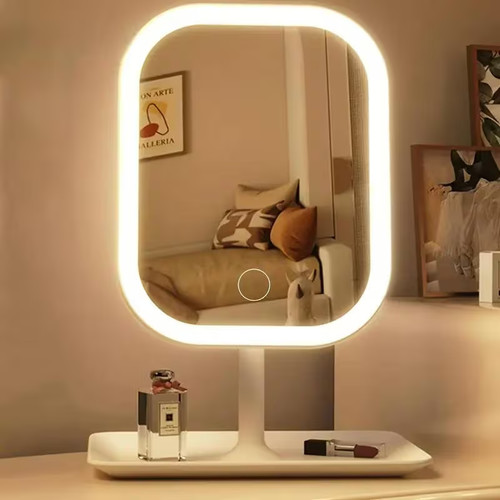 Led vanity mirror with - led, +