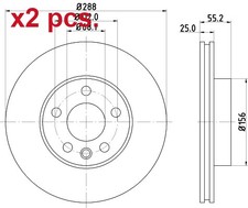 Pcs front brake disc rotos - x2,