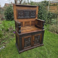 Antique Oak Carved Court /