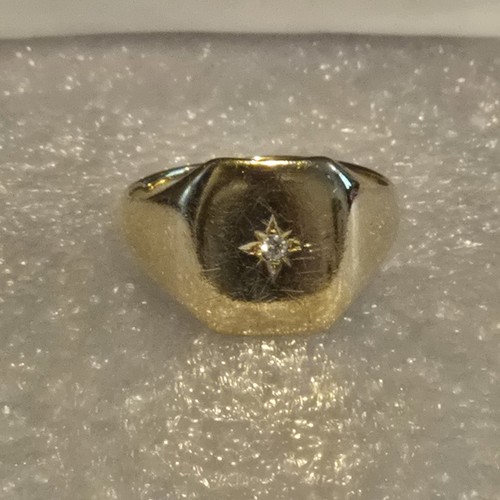 Mens 9ct gold gem - 9ct, set