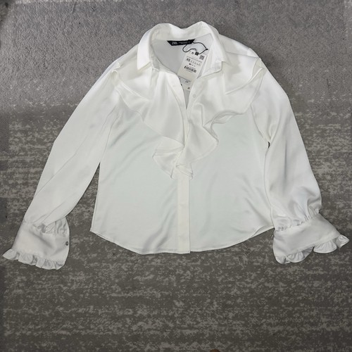 Zara white satin ruffle - zara,