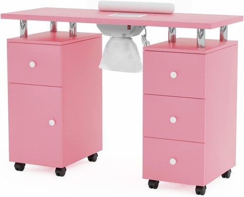 Pink manicure table with - manicure,
