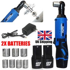 Cordless Impact Wrench 3/8" Li-ion Driver Ratchet Rattle Nut Gun + 2 Battery Set