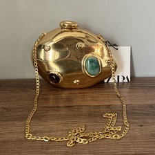 ZARA GOLD METALLIC MINAUDIÈRE
