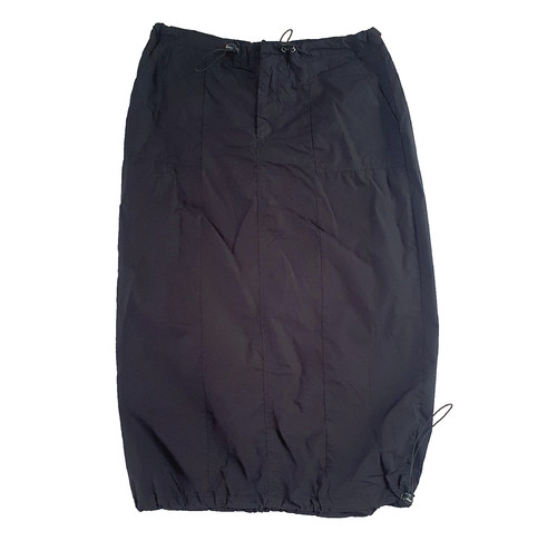 Cotton black parachute midi - on,