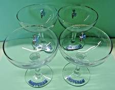 VINTAGE RETRO 1960s 70s SET FOUR  BABYCHAM GLASSES  