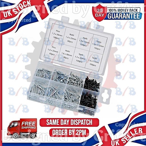 750pc box nails and tacks - 750pc, of