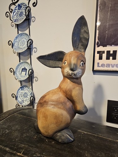 Vintage carved wood rabbit - vintage,