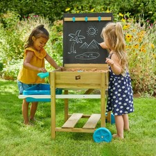 Wooden Garden Deluxe Sand & Water Table Kid Imaginative Worktop Station Portable