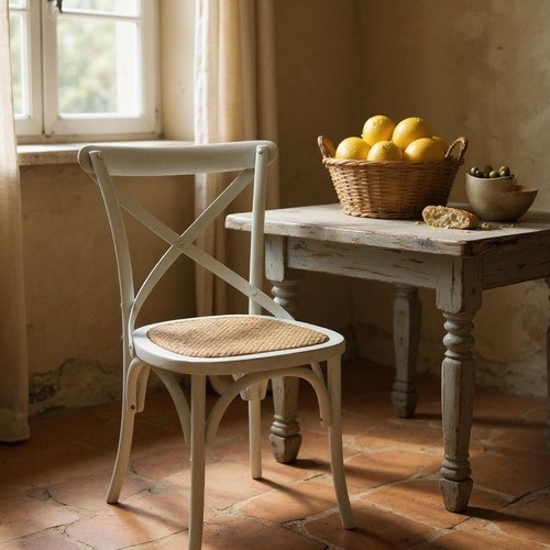 Grey cross back dining chair - cross,
