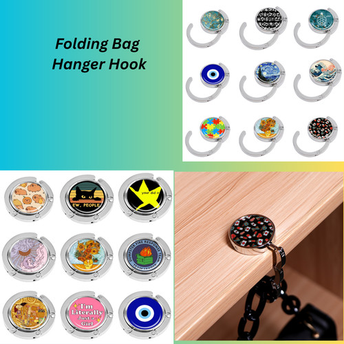 Folding handbag hook hanger - handbag,