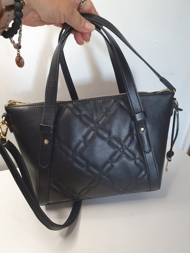 Fossil black quilted tote - fossil,