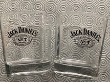 2x JACK DANIELS  Old No.7 Brand Tumbler Glass 28cl 280ml Signature Baseplate NEW
