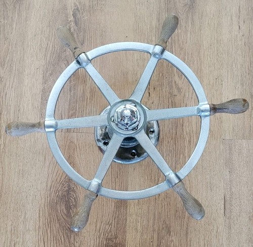 Chrome brass ships wheel - 18",