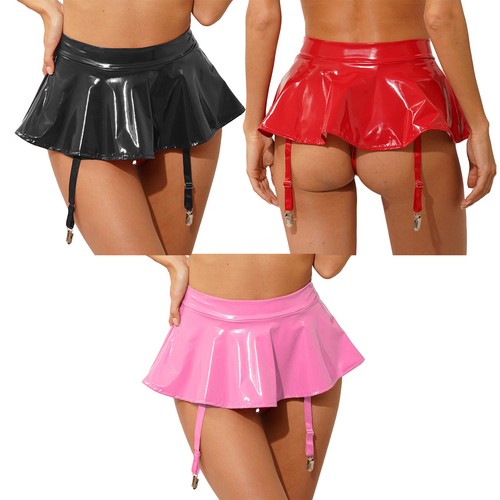 Womens skirts glossy clubwear - glossy,