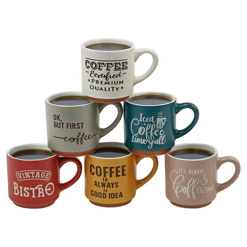 Coloured stoneware coffee - 6,