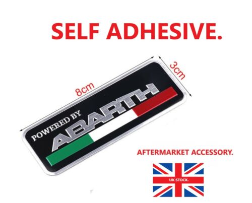 Abarth powered metal badge - metal,