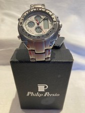 Philip Persio Mens Vintage Chronograph Wrist Watch - Boxed, Tags, Never Worn