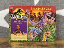 Rare Vintage Jurassic Park 3D Velociraptors Puzzle Toy Figures Boxed Set 1990s