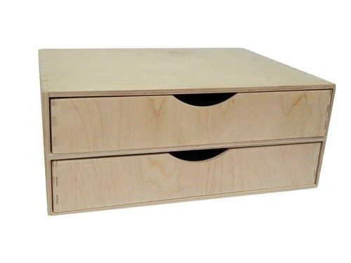 Wide double wooden drawer - wooden,