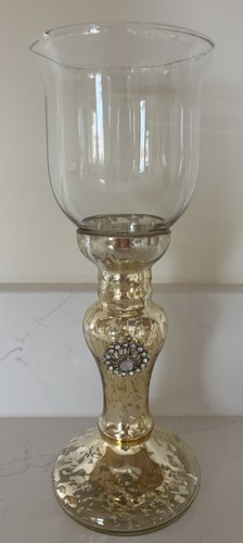 Clear gold hurricane - gold, goblet