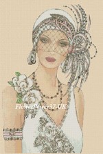 art deco lady Cross stitch