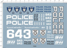 water slide decals 1/18 Transformers POLICE 911 643  (1958) for model kits