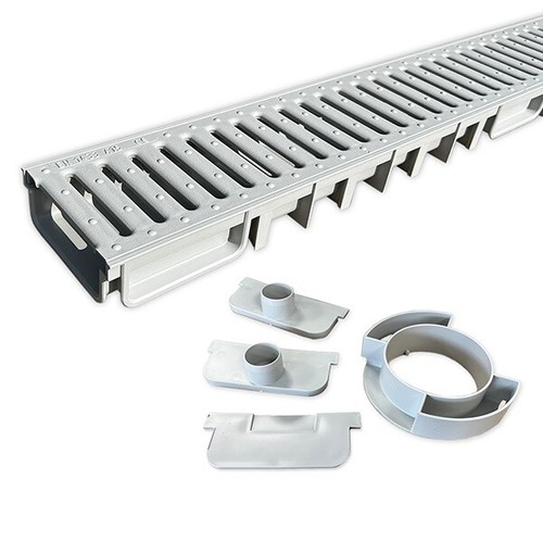 Shallow channel grey - shallow, 1m