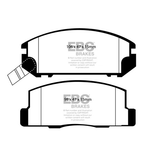 Brake pad set - pad, rear