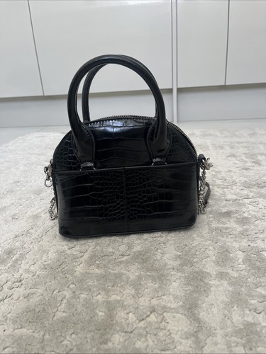 Black faux leather - black, mini