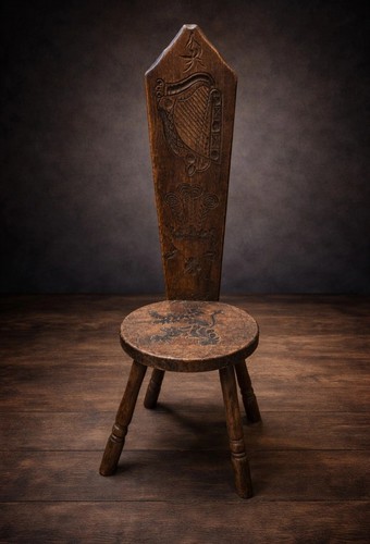 Antique welsh carved chair - antique,