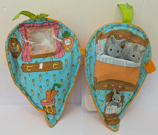 Vintage Sylvanian Families Travel Carrot House & Rabbit / Bunny Figures ~ 1980s