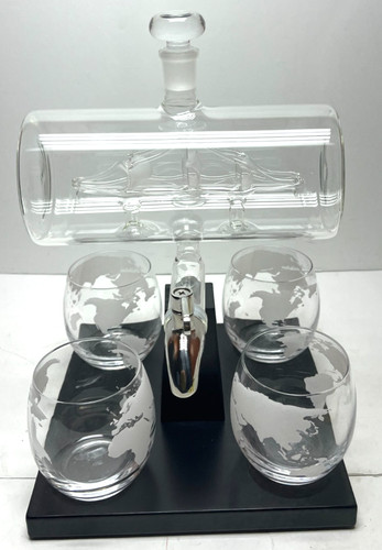 Blown whiskey decanter ship - blown,