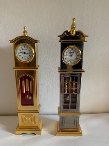 Vintage miniature brass clocks - miniature,