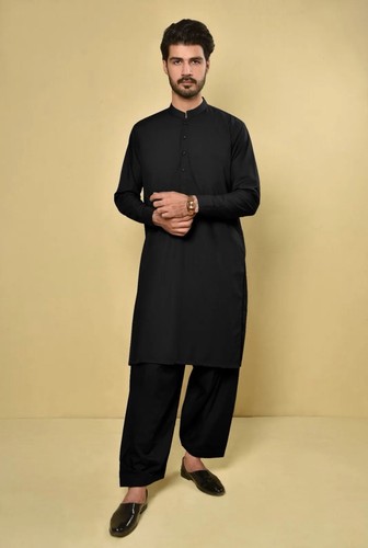 Black men shalwar - black,