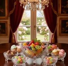 7 Piece Footed Glass Bowls Set