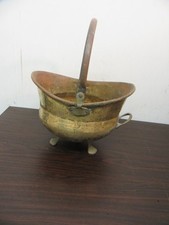 VINTAGE BRASS COAL SKUTTLE