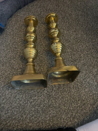 Vintage brass candle - candle, sticks