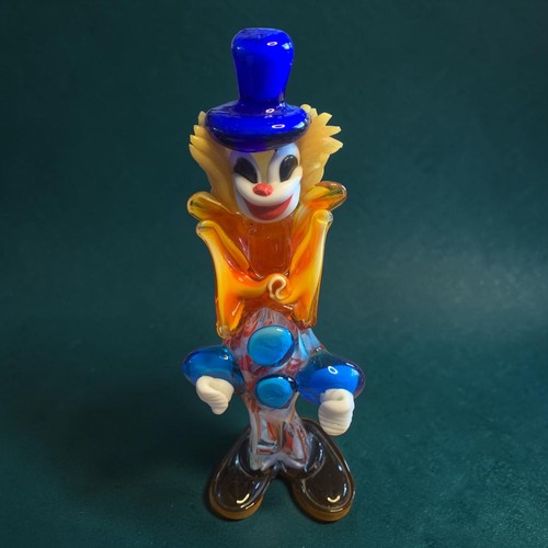 Vintage murano glass clown - glass,