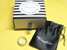 * Genuine THOMAS SABO " LOVE BAND CZ STONE SILVER RING - SIZE 54/O RRP £179 *