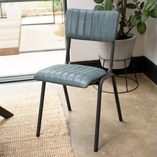 BLUE UPHOLSTERED DINING CHAIR CAFE CHAIR STACKING CHAIR RESTAURANT CHAIR