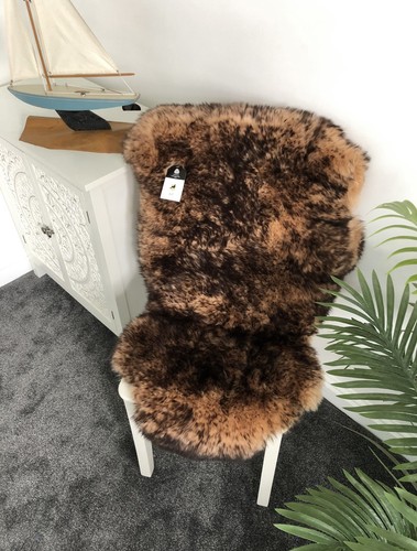 Sheepskin rug brown black - rug, |