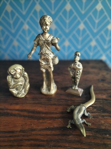 Vintage brass ornament figures - vintage,