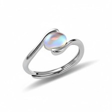 Adjustable Moonstone Opal Mood Ring - Hypoallergenic Fidget Ring for Women
