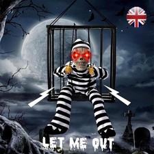 Scary Skull Cage Haunted House Decor Motion Sensor Spooky Ghost for Halloween UK