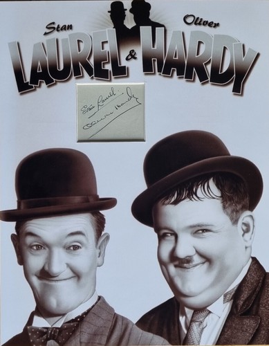 Laurel and hardy signed - and, 14x11