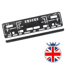 Carbon Fibre Hydrographic Car REG Licence Number Plate Surround Holder Frame UK~