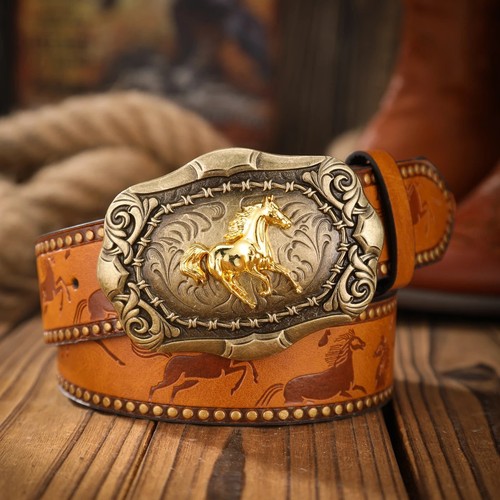 Western horse belt - horse, buckle